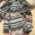 Zac & Rachel Blue and Green Button Down Shirt Casual Striped Size XL Photo 2