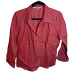 Gerard Darel  Salmon Linen Coastal Button Front Blouse Photo 0