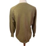 ZARA  Womens Sweatshirt Ribbed Sleeve Olive/Army Green Small Photo 6