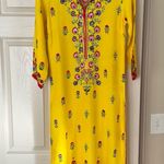 Biba Manish Arora Yellow Kurta Dress Sequined Floral Design Diwali Weddi… Photo 1
