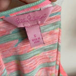 Lilly Pulitzer • Carmine Make A Splash Floral Striped Orange Green Dress Photo 5