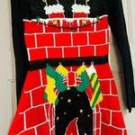 Christmas Sweater Dress Ladies Medium Xmas Sweater Party Lights Work Gr… Photo 0