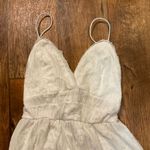 Aooksmery Dress White Lace Womens Small V Neck Lace‎ Up Back Spaghetti Strap Photo 2