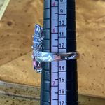 Natural Tanzanite Pink Tourmaline Sterling Silver Ring Size 6 Purple Photo 7