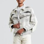 Levi's  Made & Crafted Aztec Woven Fringe Trucker Jacket Size 0 Photo 0