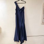 Cynthia & Sahar Luz Luxe Satin Stretch Formal Gown in Midnight Navy Size XXL Photo 3