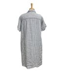 MUJI 100% Linen Nautical Stripe Shirt Dress Pockets Blue White size Medium/Large Photo 3