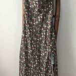 ASTR The Label Floral Slip Dress Olive Green Cowl Neck Criss Cross Back… Photo 2
