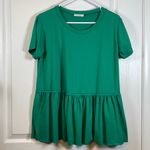 Entro Women's  Green Soft Peplum Tunic Pullover Shirt Blouse Size Small EUC #6658 Photo 1