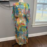 SOL & MER Embellished Crochet Sheer Swim‎ Cover Up Size Small/Medium Green Photo 4