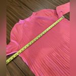 Halogen  Pleated flowy long sleeve BLOUSE coral pink high neck top M Photo 13