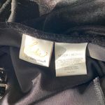 Sophia by Delicates Velour Chemise High Slit Spaghetti Strap Dress, Size Medium Black Photo 4