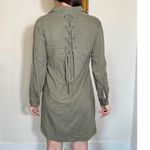Anthropologie Cloth & Stone Shirt Dress Olive Green Lace Photo 3