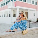 Lilly Pulitzer  Ailsie Keep On Trunkin Blue Print Sleeveless Jumpsuit Size Med‎ Photo 1