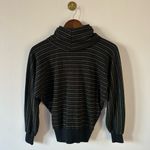 Vintage Tippy Tops turtle neck sweater pullover striped gold black 80s metallic Size M Photo 6