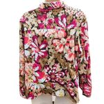 Laura Ashley Floral Jacket Size 1X Brown Black Pink and Cream Long Sleeve Photo 3