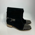 Kelsi Dagger Kelsi Dagger tall black suede boots studded silver women’s size 8 punk goth Photo 2