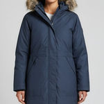 The North Face Arctic Parka Winter Coat Fur Hood Navy Blue XL TG Down Insulated Photo 0