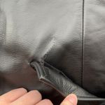 Reza Duro Leather Jacket Double Breasted Button Front Peacoat Black Women L Size L Photo 10