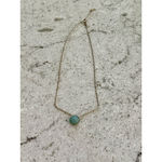 Necklace Gold Plated Sterling Silver With Green Stone Photo 1