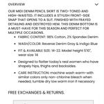 Poetic Justice Juliana High Waisted Midi Skirt Button Front Two Tone Multi Media Blue Size undefined Photo 12