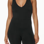 Babaton  the group NWT black biker short v neck workout jumpsuit onesie romper XS Photo 0