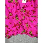 Ecote Urban Outfitters Women's Terri Blouse Sz M Pink Floral Semi Sheer Ruffle Photo 3