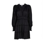 Ulla Johnson Amara Dress Noir Black Plisse Satin Mini Dress Size 4 Small Ruffle Photo 15