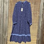 Universal Threads NEW Universal Thread Blue Balloon Long Sleeve Ruffle Cotton Blend Dress XXL Photo 3