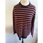 J.Crew Striped Lambswool Sweater Women's Size L Blue Orange Pullover Size L Photo 1