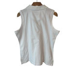 Browning Sleeveless Top Womens Large White V Neck Button Collared Tank Shirt NWT Photo 8