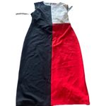 Vince Camuto  women’s Size 10 Retro Pattern Red Black White Dress Zip Formal Photo 13