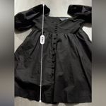 Anthropologie  Maeve Puff Sleeve Smocked Button Front Black Mini Dress Size L NWT Photo 9