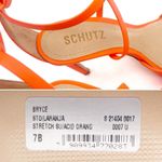 Schutz NEW  Bryce Leather Stiletto Sandals Neon Orange Lace-Up Sandals Size 7 Photo 13