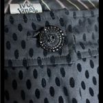 Ivy Jane Pants Size 8 Black Textured Polka Dot Wide Leg Trousers Photo 3