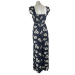 American Eagle Women's Black Floral Flutter Sleeve Smocked Wide Leg Jumpsuit S Photo 1