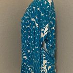 Escada Blue Pineapple 3/4 Sleeve Top Size M Photo 2