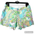 Lilly Pulitzer  Buttercup teal paisley scallop shorts 0 Photo 11