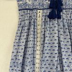 Karni Women's‎ Maxi Dress Blue White Floral Print Tassel Tie Bohemian Boho Large Photo 4