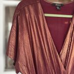 Forever 21 Contemporary Women’s XL Metallic Belted Wide Leg Jumpsuit Luxe Glam Photo 7