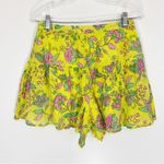 Sundry  Floral Yellow Multi Color Printed Shorts Flowy Size Medium Cotton Photo 6