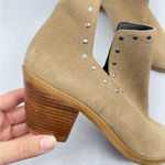 Rebecca Minkoff  Tan Suede Leather Studded D’orsay Ankle Boots Womens 6 Booties Photo 1