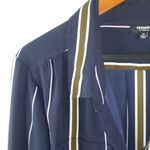 Premise  3X Navy Stripe Pocketed Collared Top Plus Workwear Photo 5