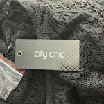 City Chic Dreamy Lace Frilled Top Black Photo 10