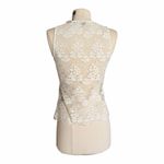 The Kooples Stretch Lace Fitted Tank Top Off White Round Neck Women’s Size 1 NWT Photo 4