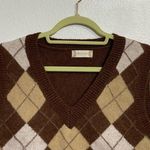 Altar'd State Altar’d State Brown Plaid Sweater Vest Sz L Photo 2