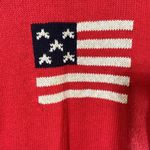 Quacker Factory  Sweater Large Red Star Stripe Sequin Flag Cardigan Short Sleeve Photo 8
