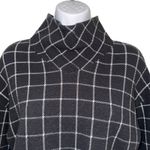 Madewell Textured Black Grid Plaid L/S Pullover Turtleneck Top EUC XS Photo 2