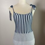 ZARA  Limited Edition Dress Italian Yard Stretch Knit Stripe Blue White Size M Photo 9