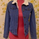 Sherpa Lined Denim Jacket Size S Blue Photo 1